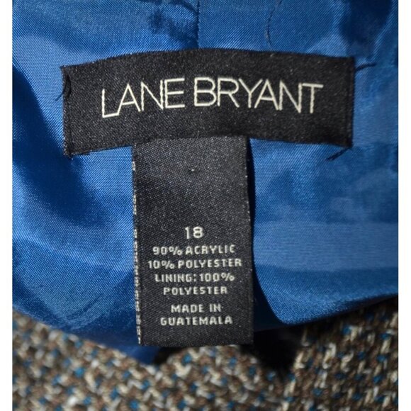 Lane Bryant Double Button Green Tweed Blazer 3/4 Sleeve Womens 18 18W Career - Picture 9 of 10